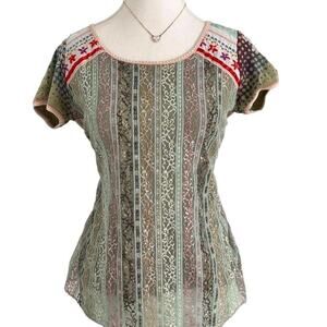 Edista Boho Cottage Fairyindie core cotton lace full length short sleeve Medium